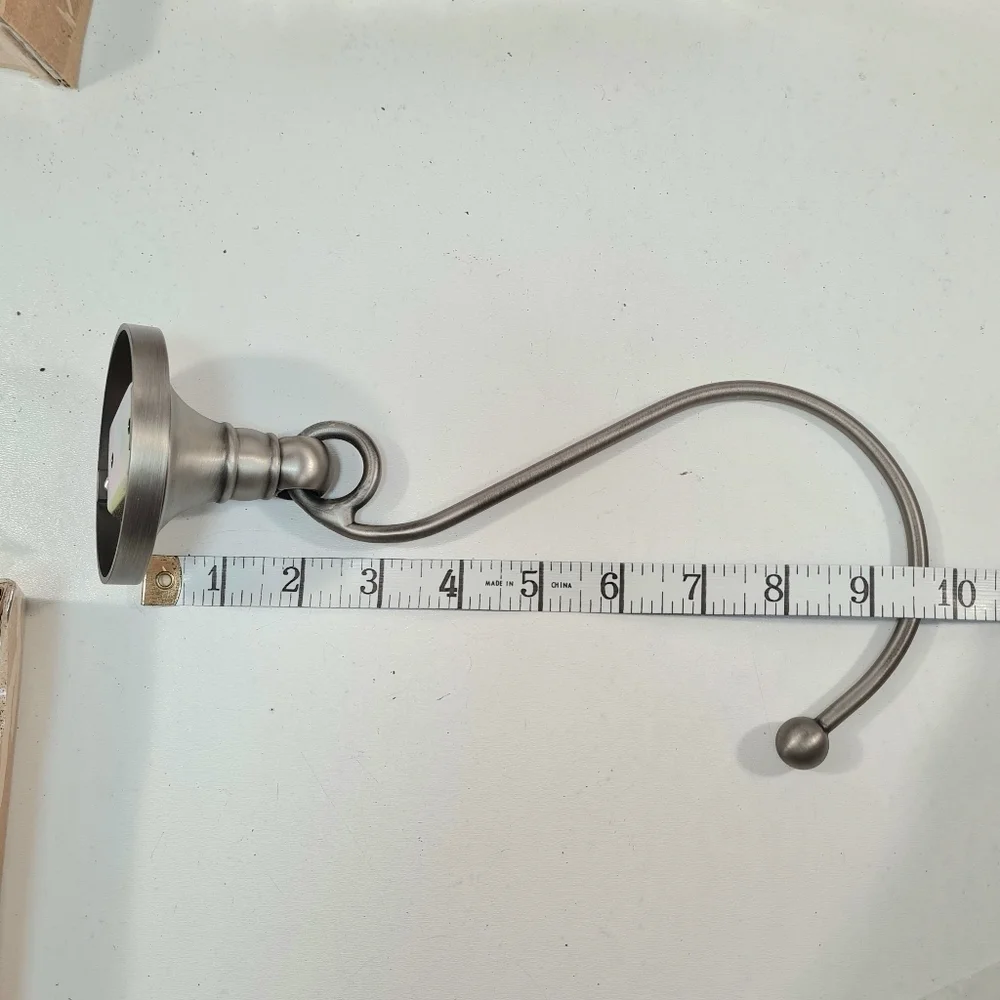 Pottery Barn Standard Holdbacks Pewter Finish Curtain Hooks 2 Sets Of 2